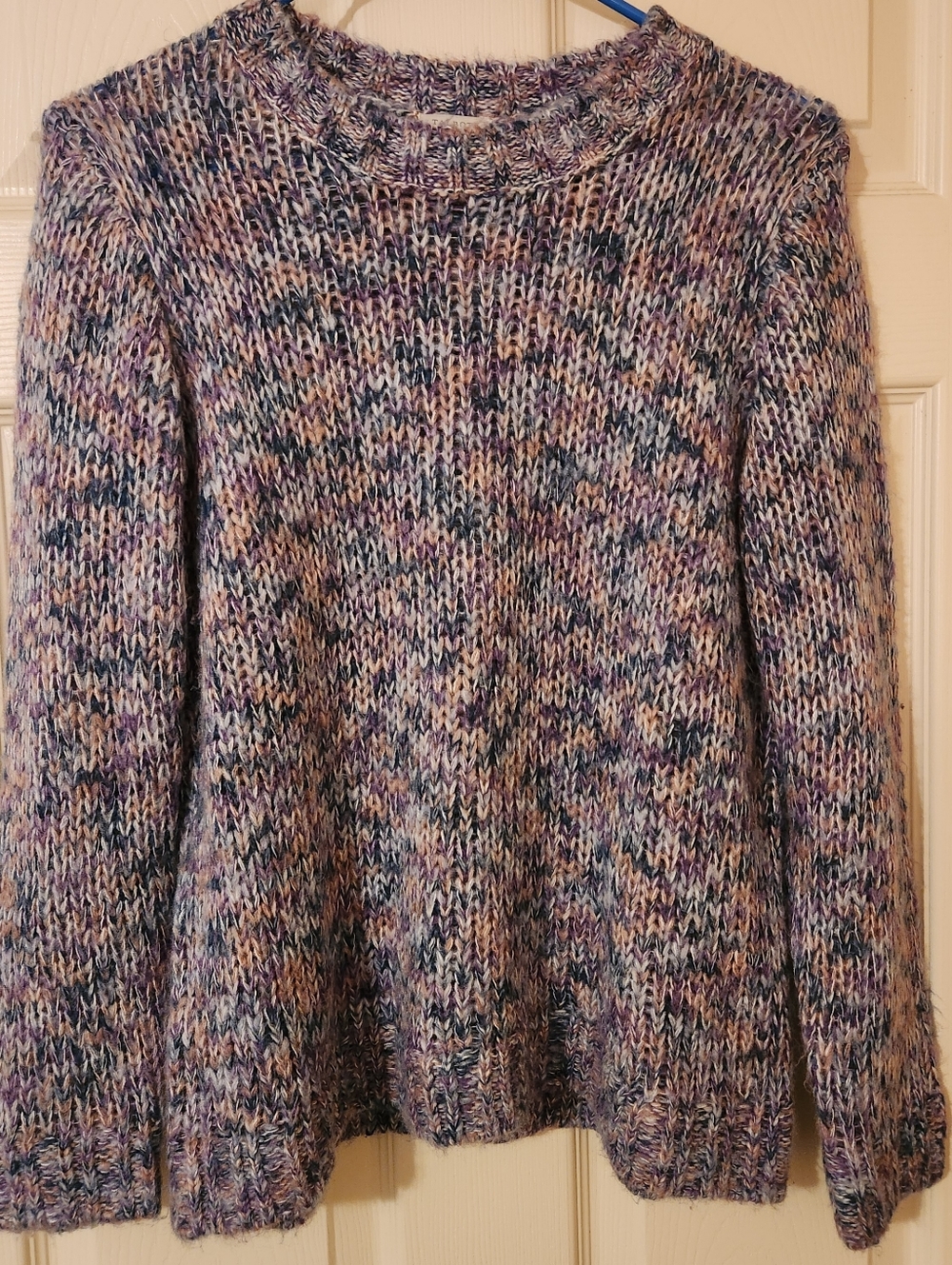 Talbots Medium Petite Open Loose Knit Sweater Soft Cozy Preppy Multicolor